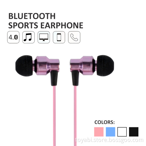 Metal headphones Bluetooth V4.1 Wireless Song switch In-Ear earbuds Earphone Sports Stereo headset With Microphone For Phone